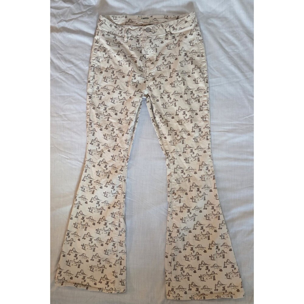 Rock & Roll Denim Bargain Button Jeans Stretch Women 30x32 Flared